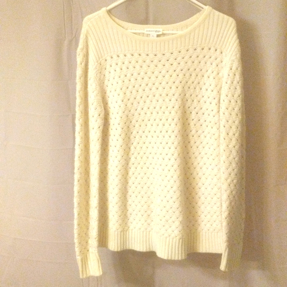 Knitted off white sweater St John's Bay large